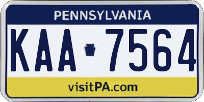 PA license plate KAA7564