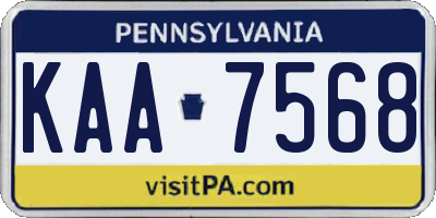 PA license plate KAA7568