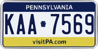 PA license plate KAA7569