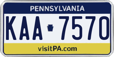 PA license plate KAA7570