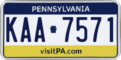 PA license plate KAA7571