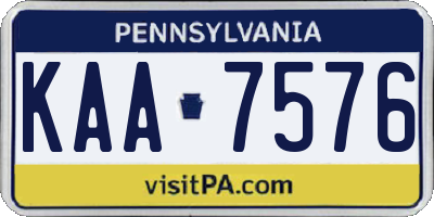 PA license plate KAA7576