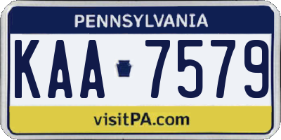 PA license plate KAA7579
