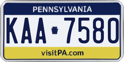 PA license plate KAA7580