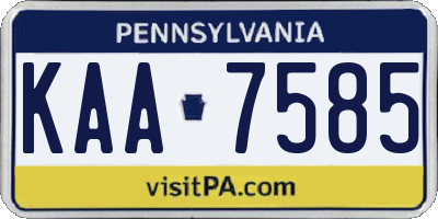 PA license plate KAA7585