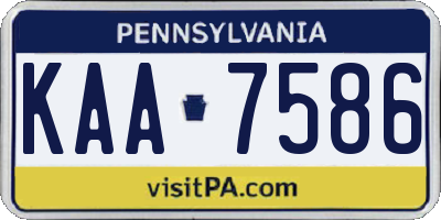 PA license plate KAA7586