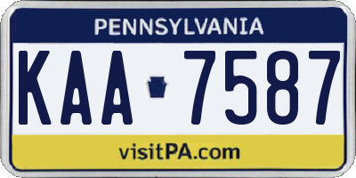 PA license plate KAA7587