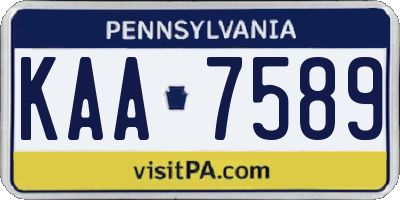 PA license plate KAA7589