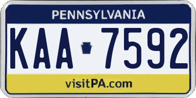 PA license plate KAA7592