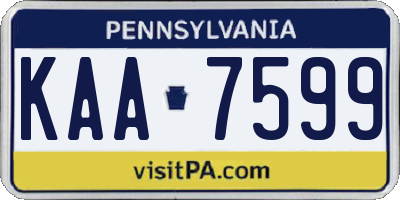 PA license plate KAA7599