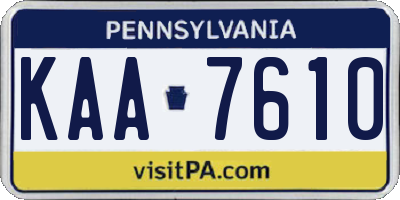 PA license plate KAA7610