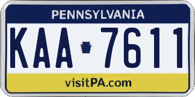 PA license plate KAA7611