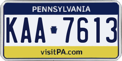 PA license plate KAA7613