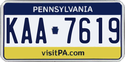 PA license plate KAA7619