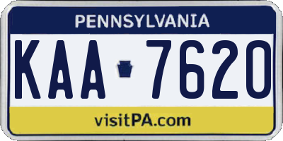 PA license plate KAA7620