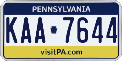 PA license plate KAA7644