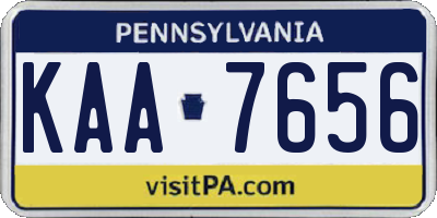 PA license plate KAA7656