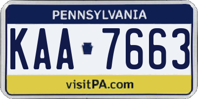 PA license plate KAA7663