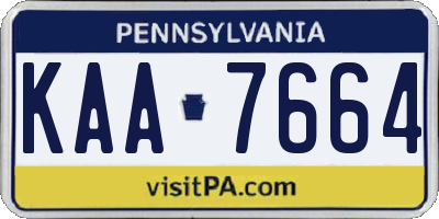 PA license plate KAA7664