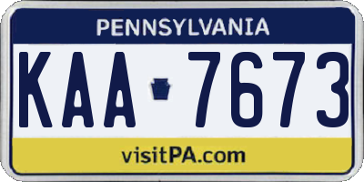 PA license plate KAA7673