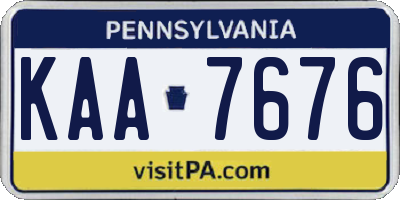 PA license plate KAA7676