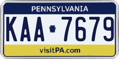 PA license plate KAA7679