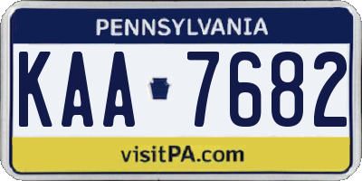 PA license plate KAA7682