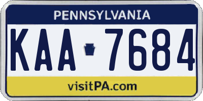 PA license plate KAA7684