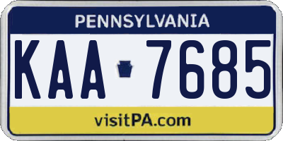 PA license plate KAA7685