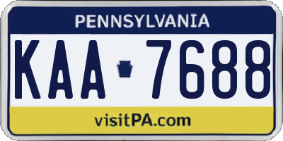 PA license plate KAA7688