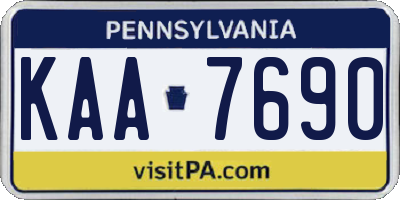 PA license plate KAA7690