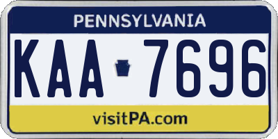 PA license plate KAA7696
