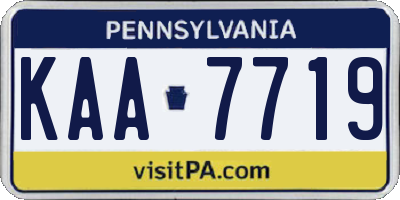 PA license plate KAA7719