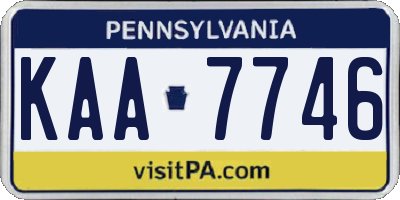 PA license plate KAA7746