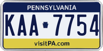 PA license plate KAA7754