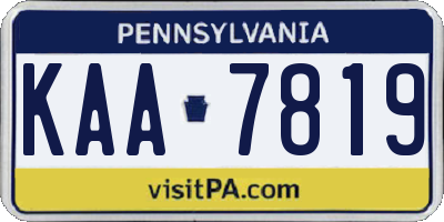 PA license plate KAA7819