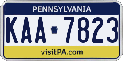 PA license plate KAA7823
