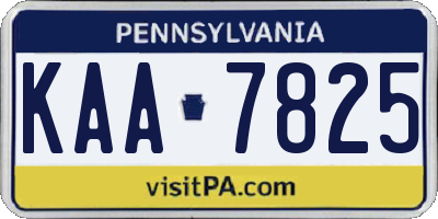 PA license plate KAA7825