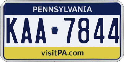 PA license plate KAA7844