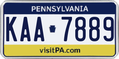 PA license plate KAA7889