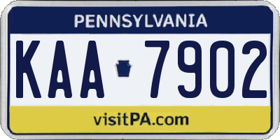 PA license plate KAA7902