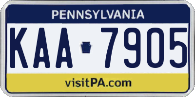 PA license plate KAA7905