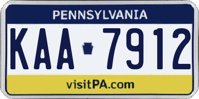PA license plate KAA7912
