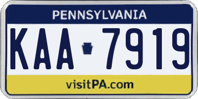 PA license plate KAA7919
