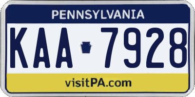 PA license plate KAA7928