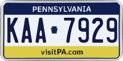 PA license plate KAA7929