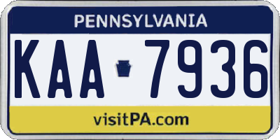 PA license plate KAA7936