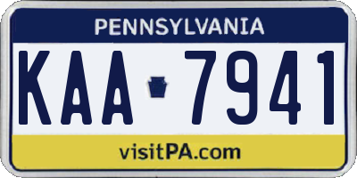 PA license plate KAA7941