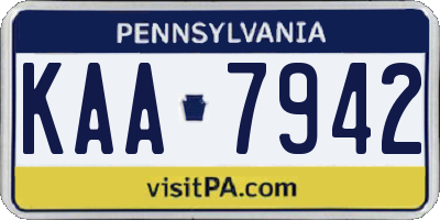 PA license plate KAA7942
