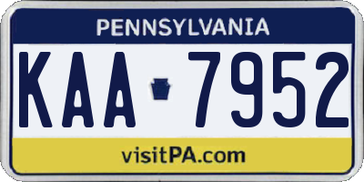 PA license plate KAA7952